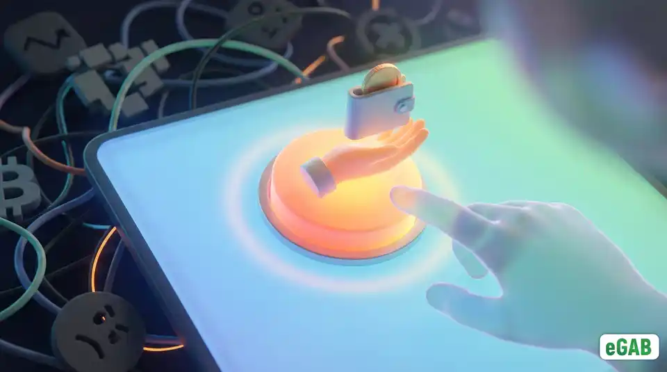 An illustration of accessible NFT credentials, featuring a simple, user-friendly integrated digital wallet interface that removes technical barriers.