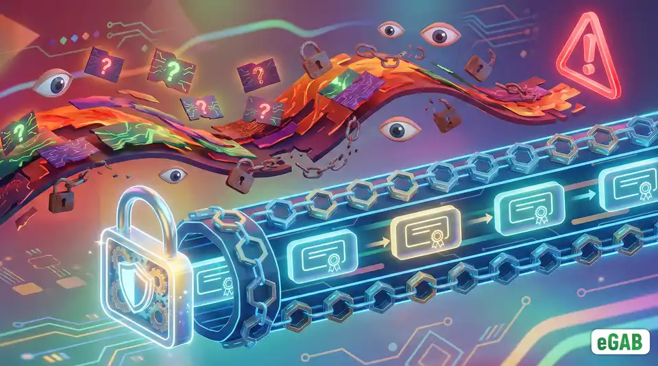 A comparison of insecure public networks versus highly secure, private blockchain tunnels for educational credentials, featuring locks and shields.