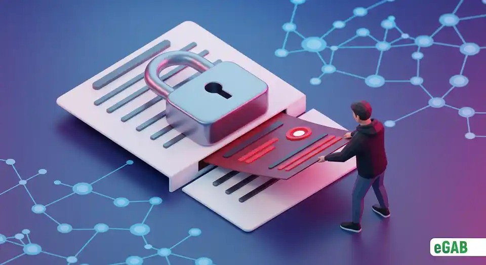 An attacker bypassing a strong cryptographic lock on a PDF to forge it, illustrating a signature vulnerability.