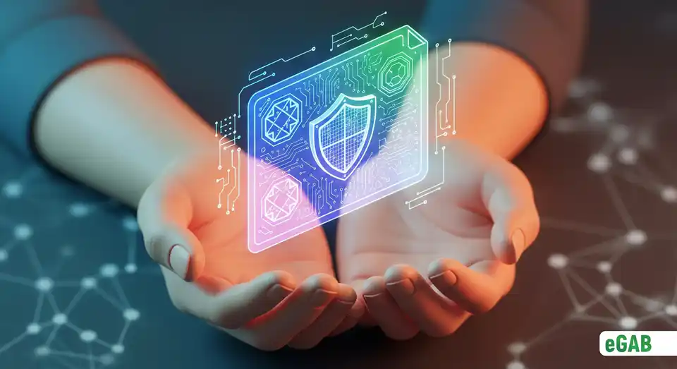 A glowing, secure digital document with cryptographic patterns, representing the rise of verifiable credentials as a modern solution.