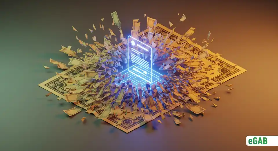 A paper document shattering to reveal a secure digital document, summarizing the end of paper security and the move to digital verification.