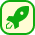 Square with a rocket icon symbolizing a rapid breakthrough in blockchain efficiency