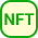 Square with NFT text symbolizing the secure issuance of a large number of NFTs annually