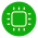 Icon with an AI chip representing automation and intelligent processing