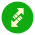 Icon with bidirectional arrows representing secure and fast blockchain transactions