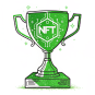 Winner’s trophy icon symbolizing blockchain-based crypto awards and achievements