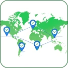 World map illustrating global trust and recognition for CREST Chain credentials.