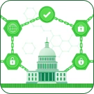 Stylized government building representing legislative compliance for digital credentials
