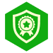 Shield icon with a quality mark, symbolizing blockchain insurance and security assurance