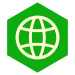 Globe icon representing a highly-rated website recognized worldwide