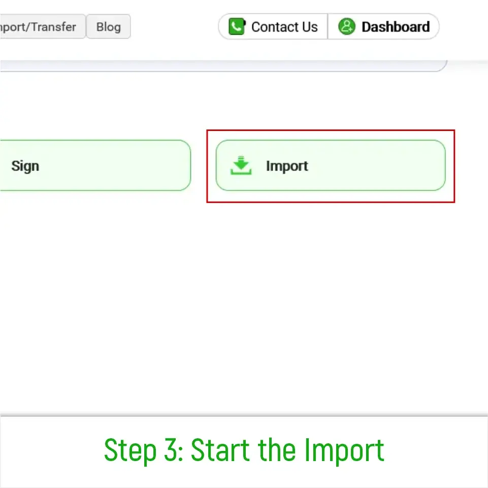 Step 3: Clicking the 'Import Credentials' button on the Credly.study platform.