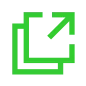 Two squares connected by an arrow, representing simple blockchain scalability
