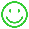 Smiley face icon representing a satisfied and happy customer experience